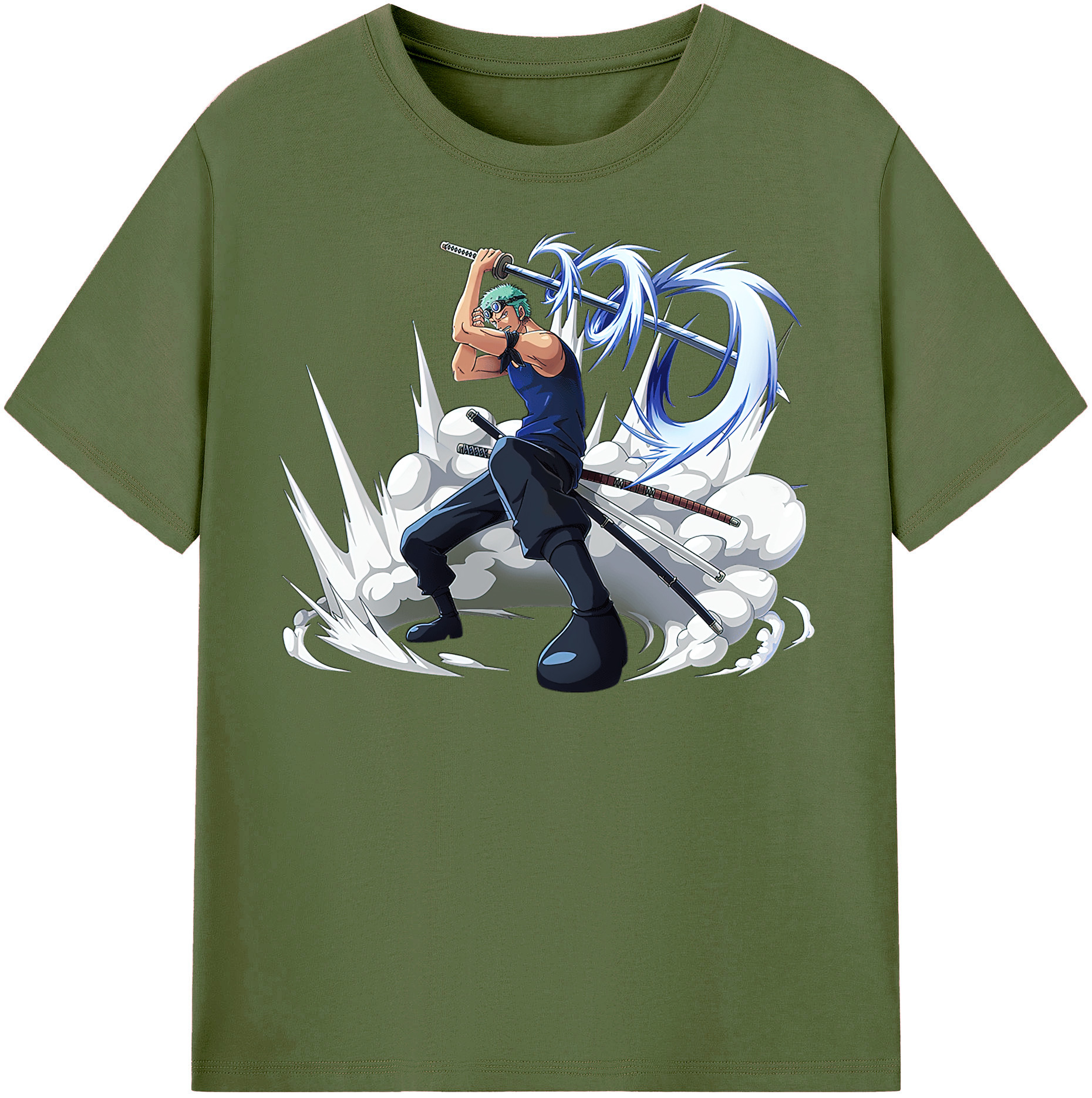 ワンピース ロロノア・ゾロ ONE PIECE Roronoa Zoro 綿100％半袖Tシャツ（フロントプリント）